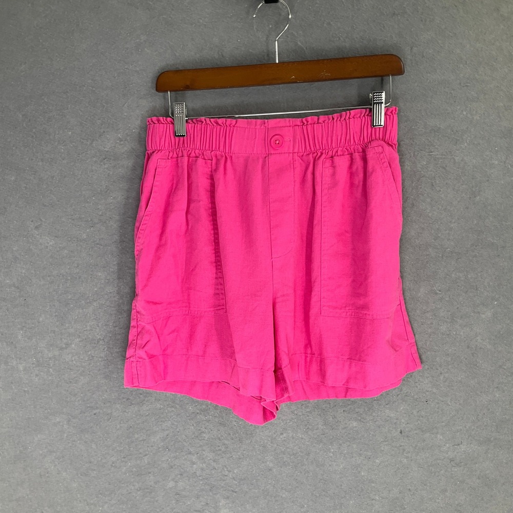 LOFT Shorts Womens Sz S Pink‎ High Rise Linen Blend Beach Cruise Travel Vacation